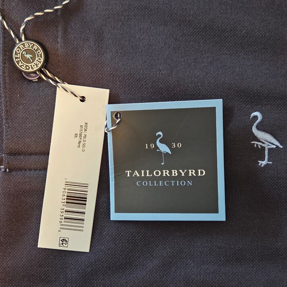 Tailorbyrd Modal Polo NWT Navy Blue Soft Classic size XXL - Picture 10 of 11
